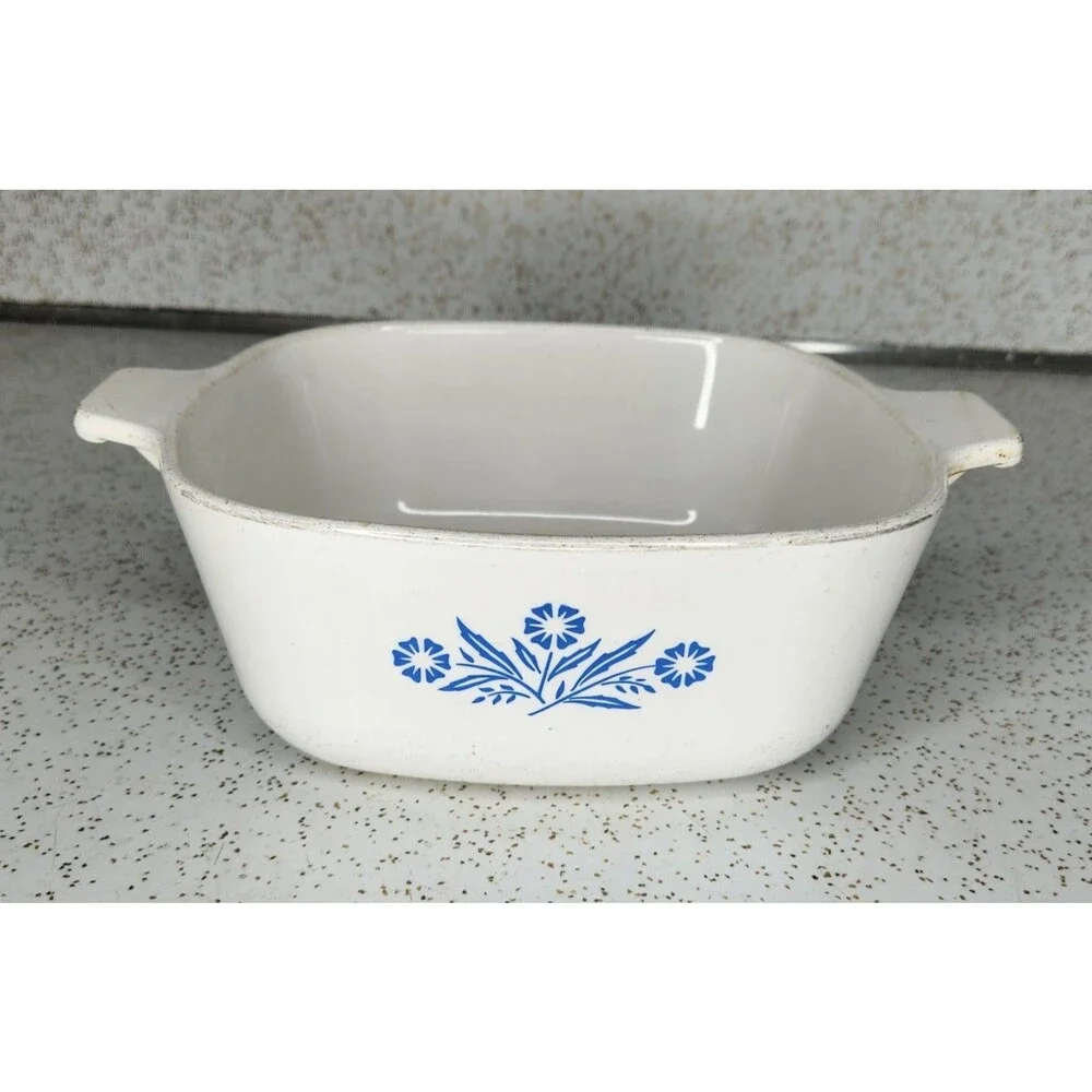 Corning Ware Blue Cornflower Casserole Dishes W/ Chipped Lid 1½ Q & 6½ Skillet